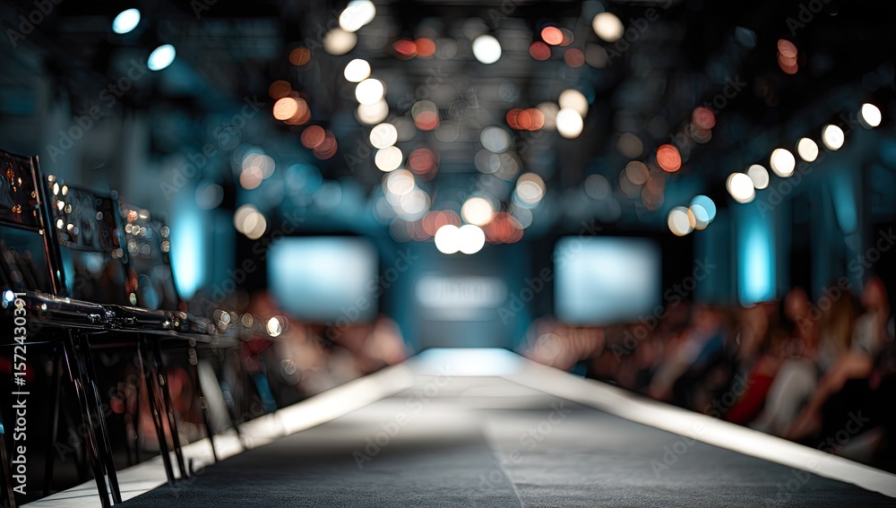 Fototapeta premium Fashion Show Runway with Bright Stage Lighting