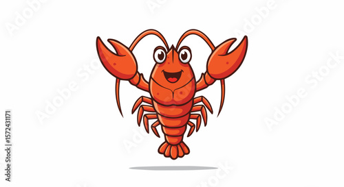 Happy Cartoon Lobster Mascot