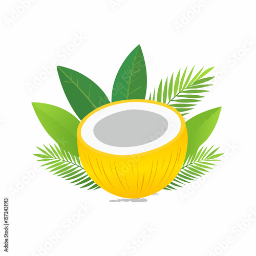 Green tea leaves, coffee, and herbal beverages for a natural drink icon