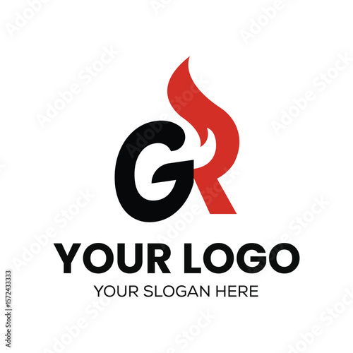 Letter G + Flame Monogram Vector