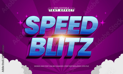 speed blitz editable text effect with a fast and speed text style