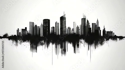 Cityscape Skyline Ink Animation