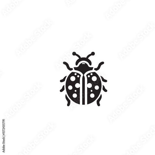 Ladybug black and white silhouette icon