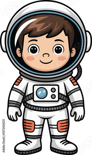 An astronaut in a space suit standing confidently. Transparent isolated vector png