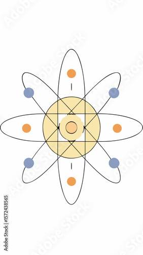 Simple Diagram of an Atom with Orbiting Electrons