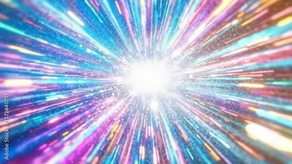 Hypnotic Light Streaks Radiant Energy Burst Abstract Background 4 K Ultra H D Colorful Glowing Particles Dynamic Motion Graphics Visual Effects Animation Bright Neon Beams Speed