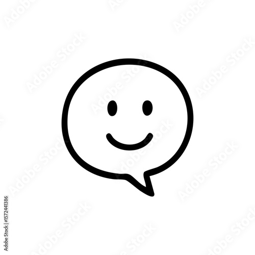 吹き出し　ニコちゃん　線画　手書き