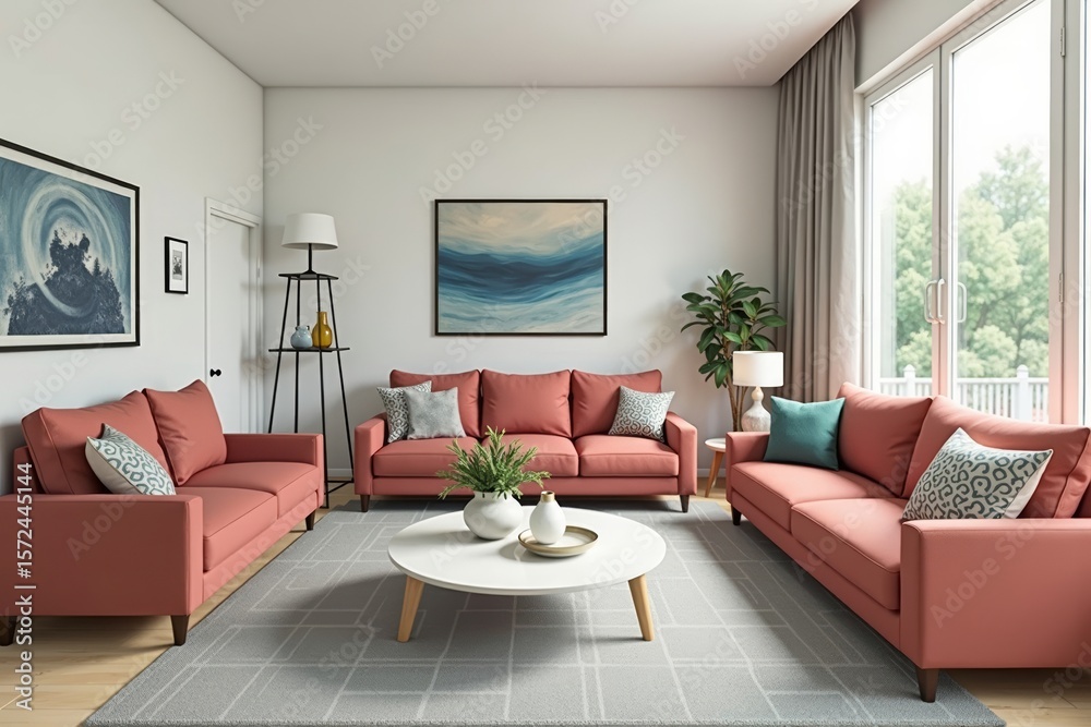 Fototapeta premium Revolutionize Your Space: Augmented Reality App Lets You Design Your Living Room with Virtual Furniture