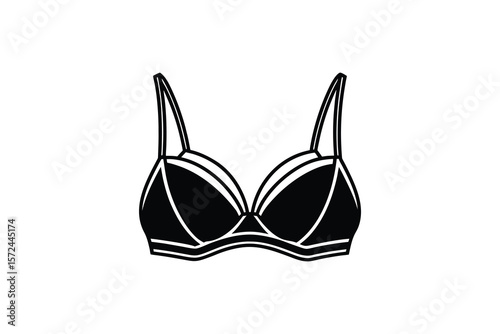 Black and White Bra Illustration Lingerie Underwear Fashion Clothing Item