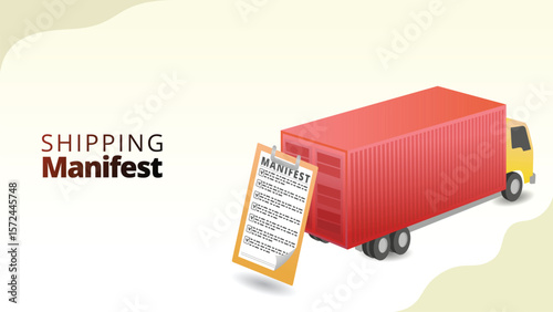 shipping manifest concept. Official list of items in shipment. supply chain management concept vector illustration.