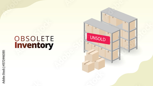 obsolete inventory concept. Stock of goods that no longer have market value. supply chain management concept vector illustration.