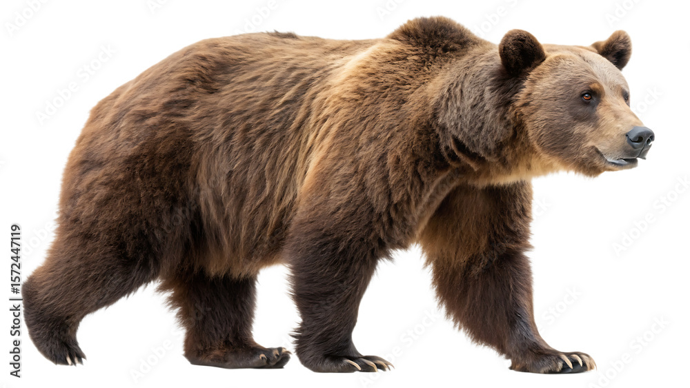 Fototapeta premium Brown Bear isolated on a white background PNG. AI GENERATED.