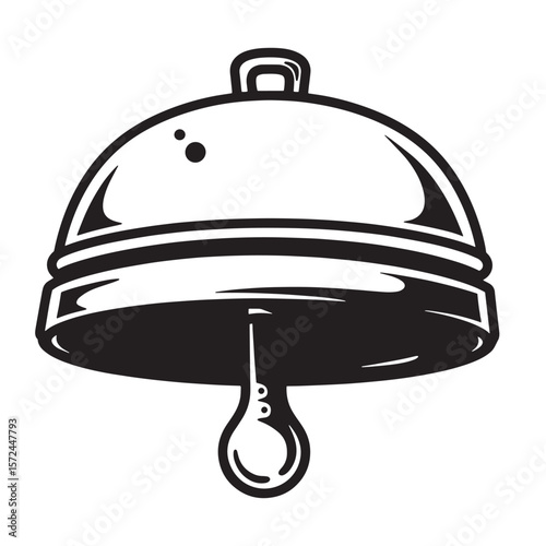 Elegant black and white cloche illustration perfect for food beverage culinary projects