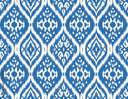 seamless pattern with blue flowers