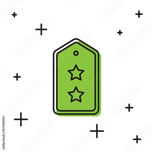 Black Military rank icon isolated on white background. Military badge sign. Vector