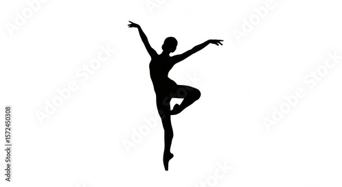 Graceful Ballerina Silhouette in Pointe Position