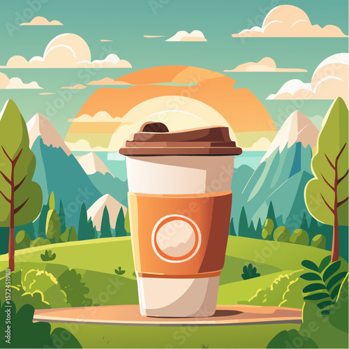 modern green reusable coffee cup for sustainable lifestyle