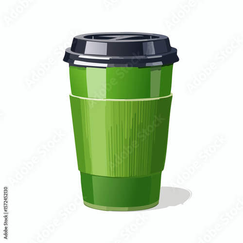 modern green reusable coffee cup for sustainable lifestyle