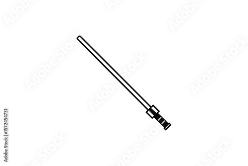 Futuristic Energy Sword Silhouette Illustration on White Background for Sci Fi and Fantasy Projects