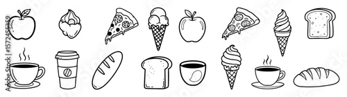 hand drawn food and drink icons