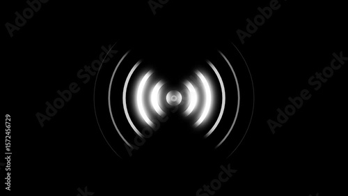 Radio Waves Looping Background Animation. Hud Radar Screen Animation, Technology Concept, Wifi Hotspot Icon Symbol Signal on Transparent Background, Alpha Channel, Shadow Overlay, Wireless Animation