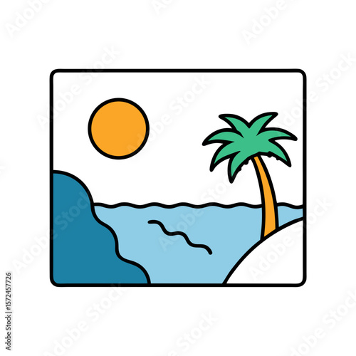 vector illustration of a tropical island