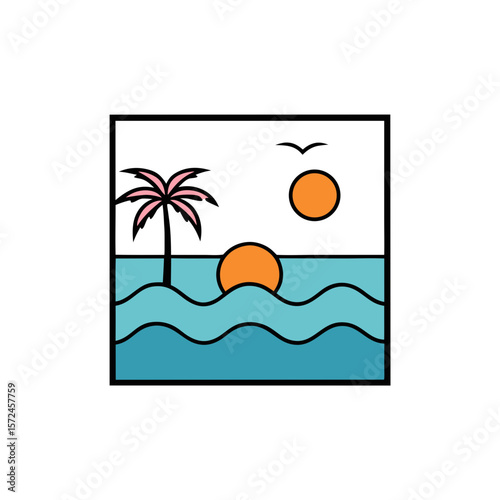 tropical island with palm trees