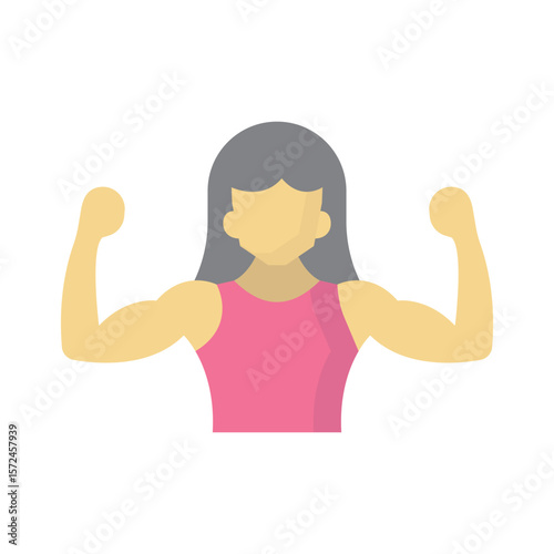 Strong woman Vector Icon which can easily modify or edit