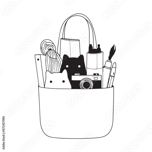 Vector illustration icon design of bag and accessories 