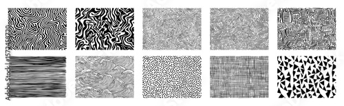 abstract hand drawn seamless texture pattern set
