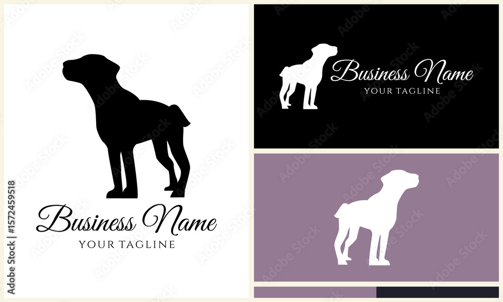 Obraz premium Dog Silhouette Logo Designs. (3)