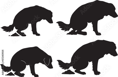  pooping dog silhouette 
