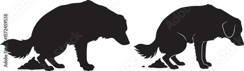  pooping dog silhouette 