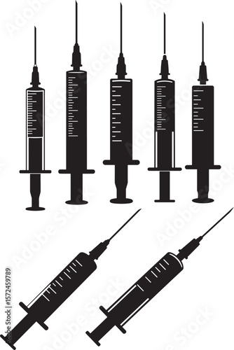  Syringe injection silhouette