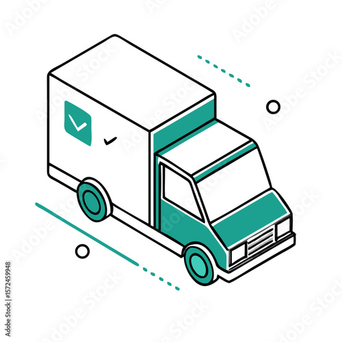 Delivery truck icon for logistics blogs, shipping services, and e-commerce websites