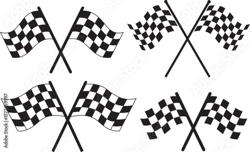 two crossed checkered Flag silhouette