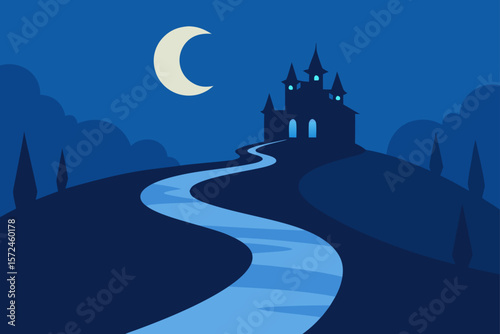 castle in the moonlight