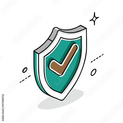 Shield with checkmark icon for security blogs, trust badges, and verification websites