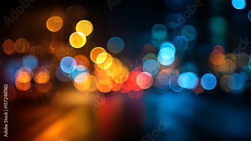 Bokeh lights background blurred city night abstract colorful light effect wallpaper design texture bright