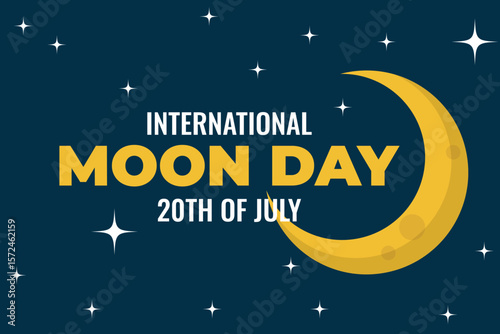 International Moon Day on 20th July Poster Design Vector Illustration.