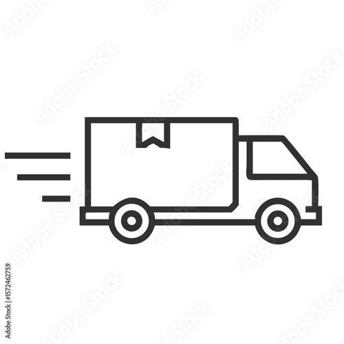 Delivery van urban logistics vehicle icon for courier services, delivery apps, and e-commerce websites