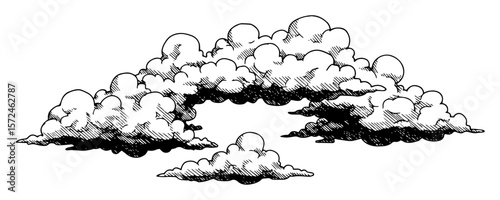 hand drawn clouds sky weather sketch