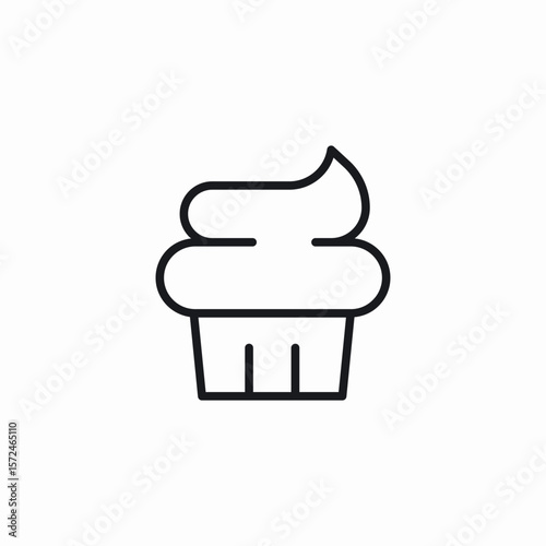 cupcake sweet icon sign vector