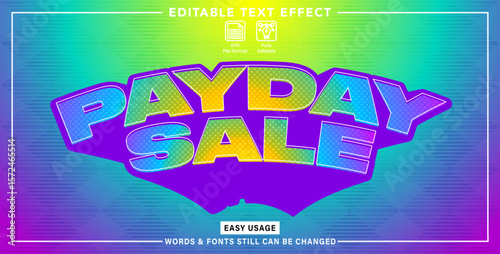 Editable graphic text payday sale styles