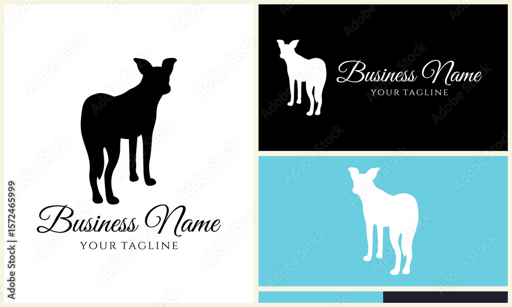 Obraz premium Dog Silhouette Logo Design Variations.
