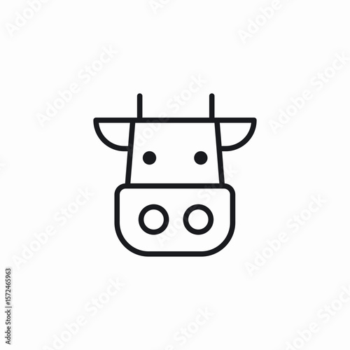 farm cow icon sign vector