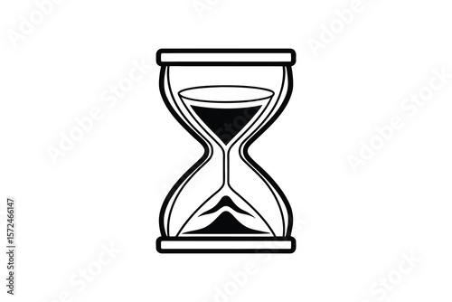 Elegant Hourglass Silhouette Illustration A Timeless Symbol of Time Passing and Deadlines silhouette