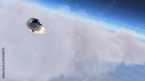 Rocket soars skyward powerful engines ignite leaving fiery trail exploration ascent aerospace