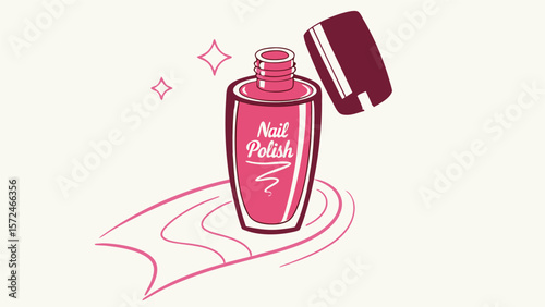 Nail Polish Elegance: An artistic portrayal of a bottle of nail polish, exuding a sense of sophistication and flair, its design meticulously detailed, beckoning the allure of self-expression.