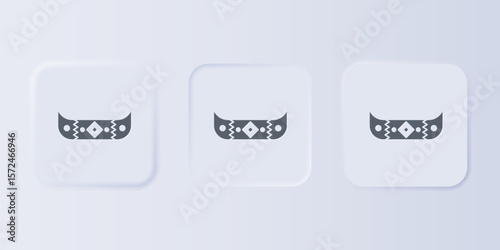 Grey Kayak and paddle icon isolated on grey background. Kayak and canoe for fishing and tourism. Outdoor activities. Set icons in square buttons. Vector